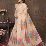 Women's Chanderi Floral Digital Print Chandheri Saree