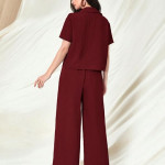 Women's Jumpsuit Co-ord Set | Soft Breathable Feel | Comfortable Fit with Easy Movement , Maroon